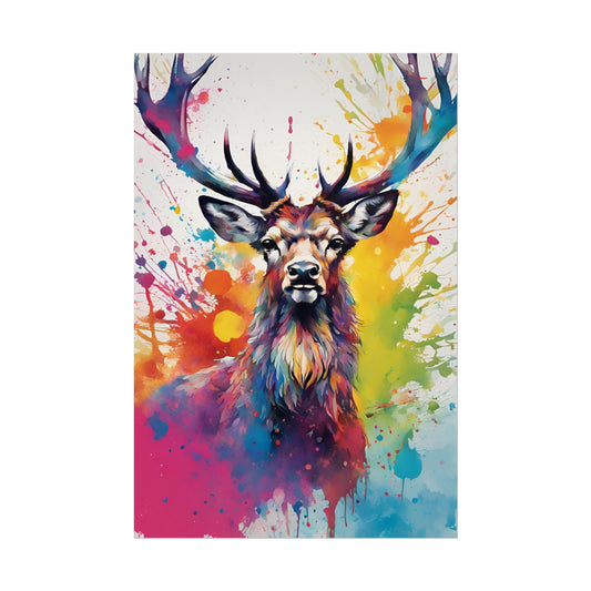 Multicolored Stag 3 Matte Vertical Poster