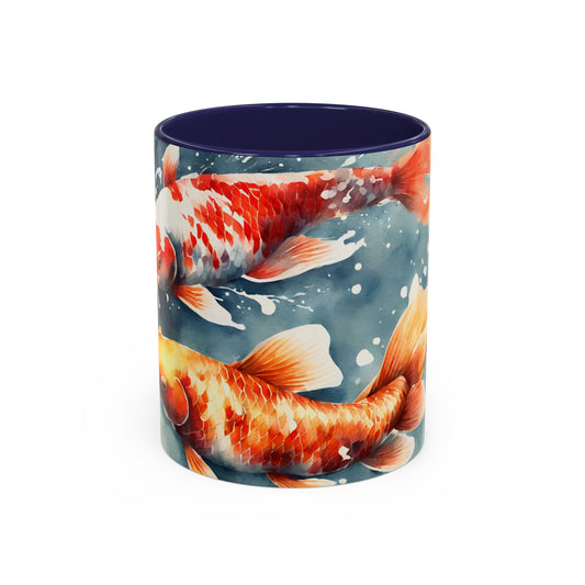 Koi Carp 02 Accent Coffee Mug (11oz)