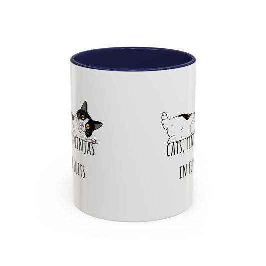 Cats Tiny Ninjas Accent Coffee Mug (11oz)