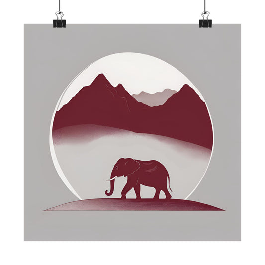 Lone Collection Elephant 8 Matte Square Posters