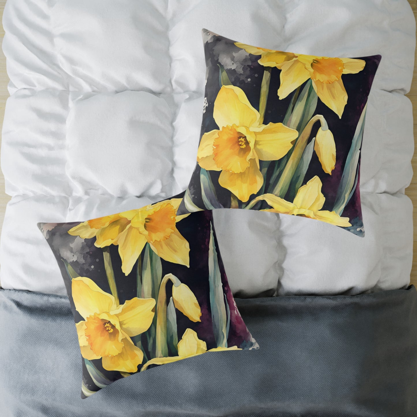 Daffodils 01 Poly Pillow - Natures Beauty Design