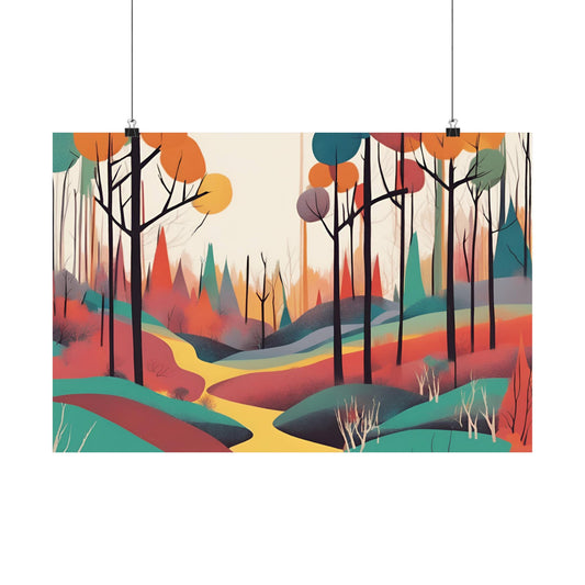 Retro forest 1 Matte Horizontal Posters