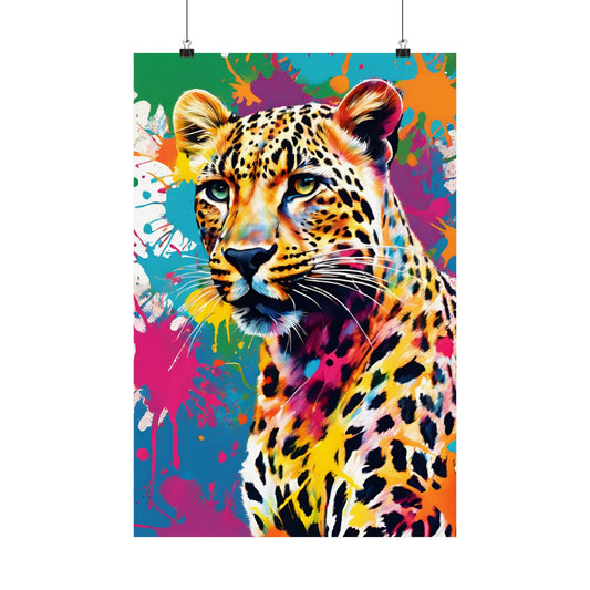 Multicolored Cheetah 4 Matte Vertical Poster