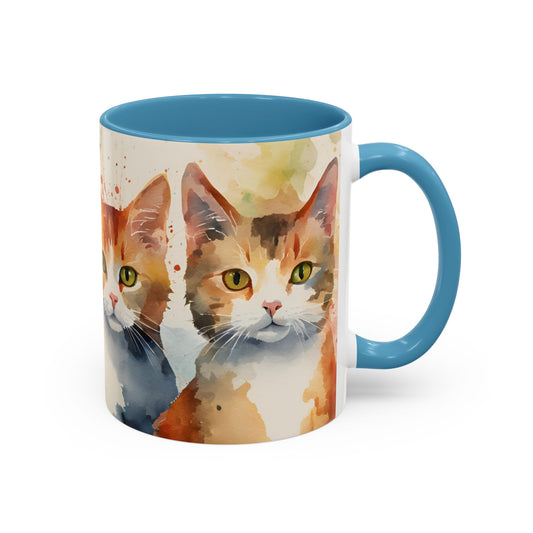 Multicoloured Kitties 3 Accent Mug 11oz
