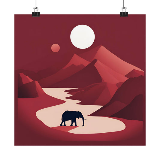Lone Collection Elephant 11 Matte Square Posters