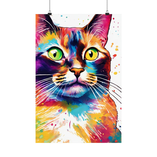 Multicolored Pussycat 3 Matte Vertical Poster