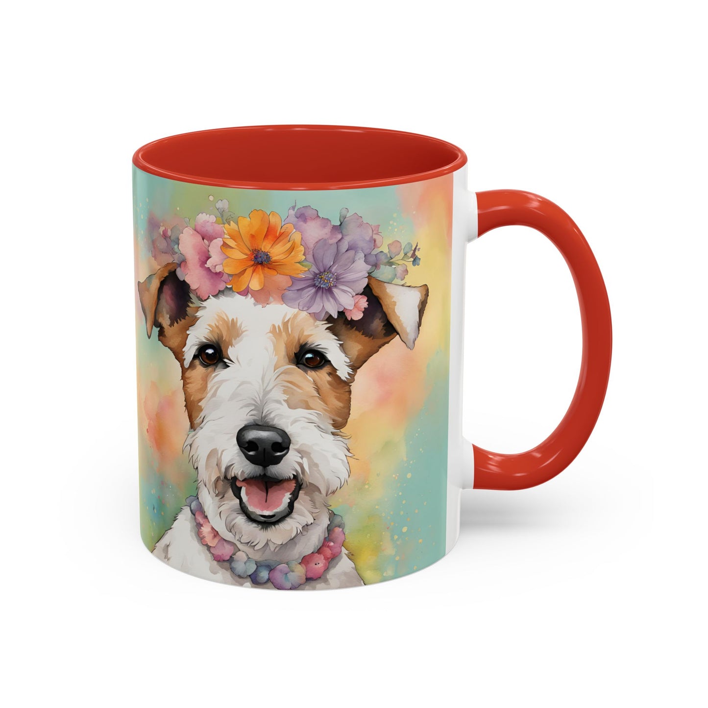 Fox Terrier 01 Accent Coffee Mug - Dog Lover Gift