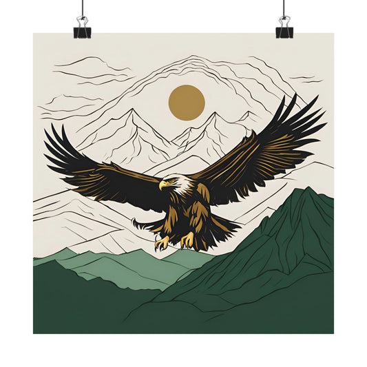 Lone Collection Eagle 14 Matte Square Posters