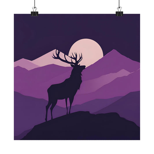 Lone Collection Stag 4 Matte Square Posters