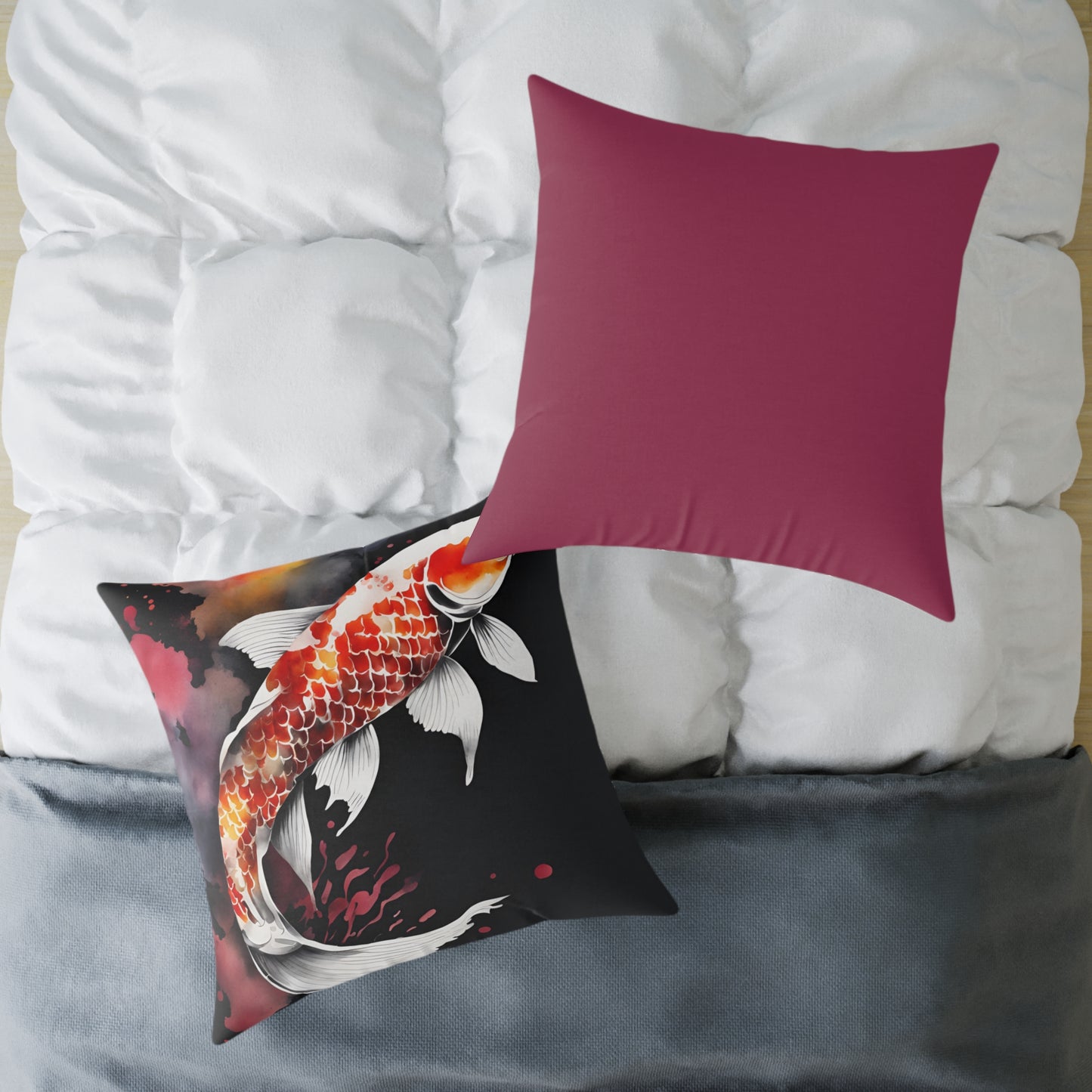 Koi Carp 01 Poly Pillow - Natures Beauty Design