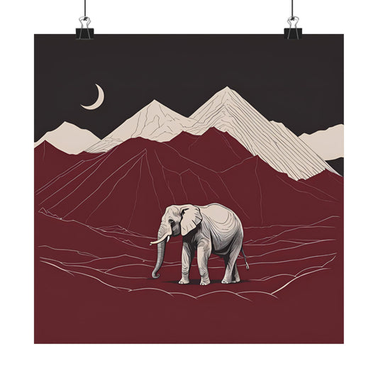 Lone Collection Elephant 4 Matte Square Posters