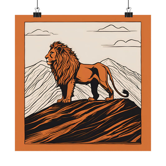 Lone Collection Lion 9 Matte Square Posters