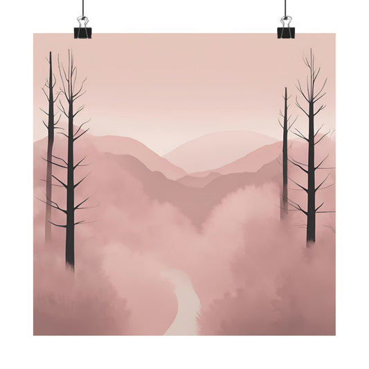 Lonely Forest Pink 24 Matte Square Posters