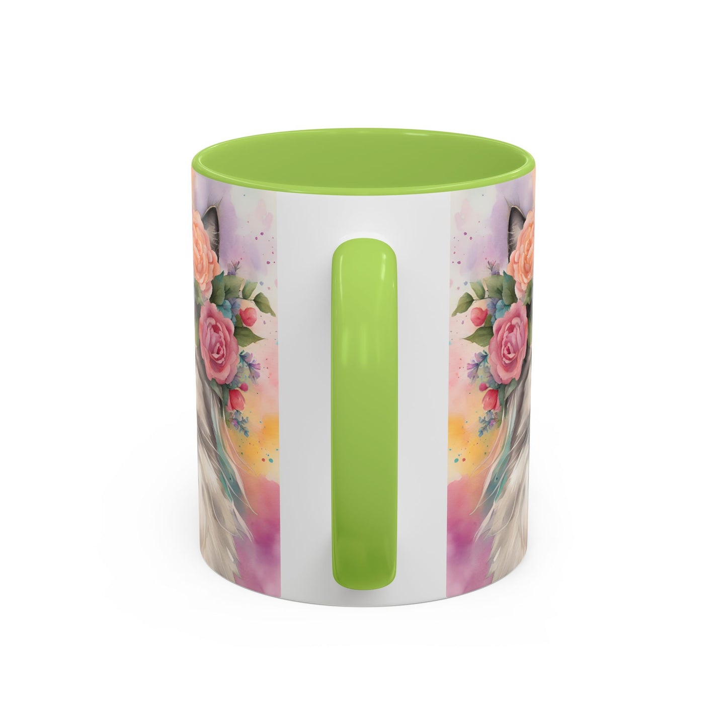 Floral Rag Doll Cat 03 Accent Coffee Mug - 11oz Perfect for Cat Lovers & Gifts