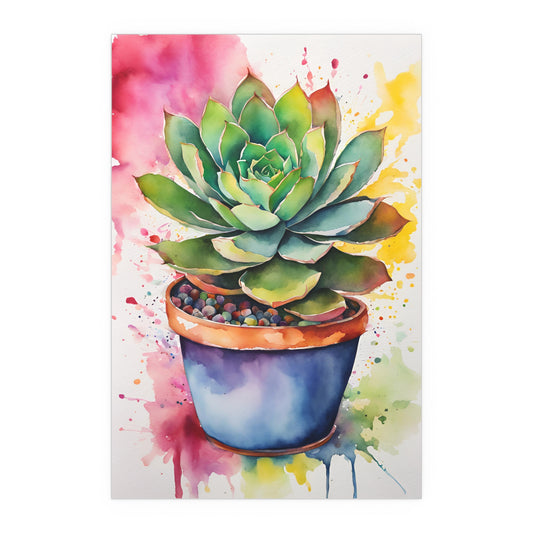 Multicolored Succulent 3 Indoor and Outdoor Silk Poster