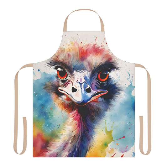 Multicolored Angry Ostrich Adult Apron (AOP)