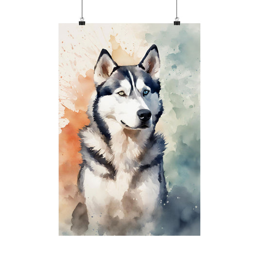 Dogs Husky 02 Matte Vertical Poster