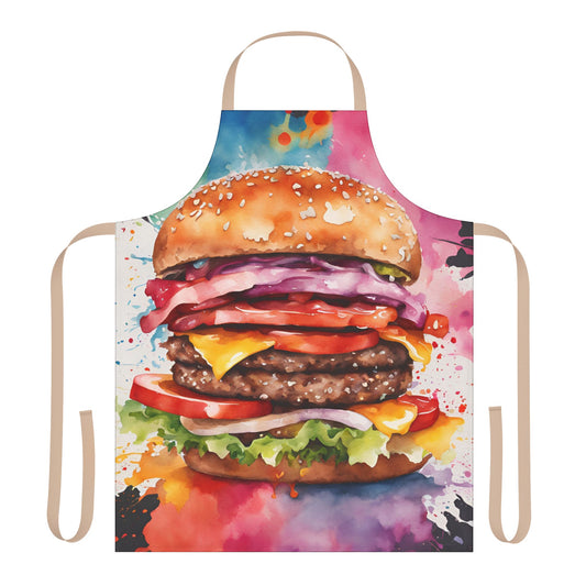Burger 02 BBQ Themed Apron 5-Color Straps