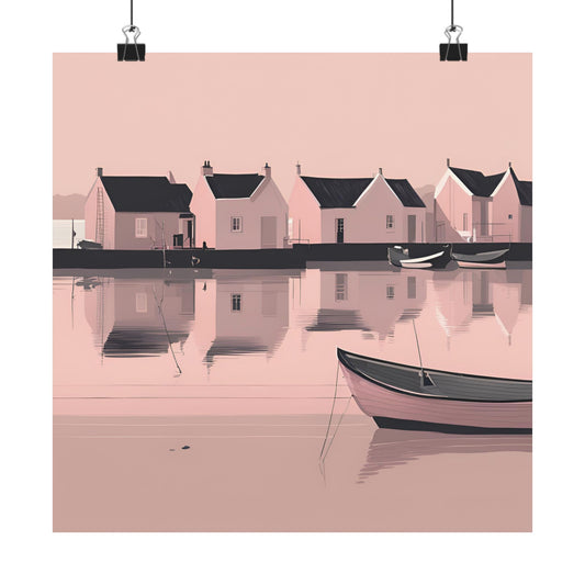 By The Sea Pink 8 Matte Square Posters