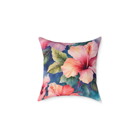 Hibiscus 02 Poly Pillow - Natures Beauty Design