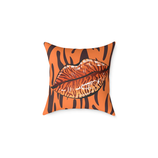 Tiger Lips Poly Pillow