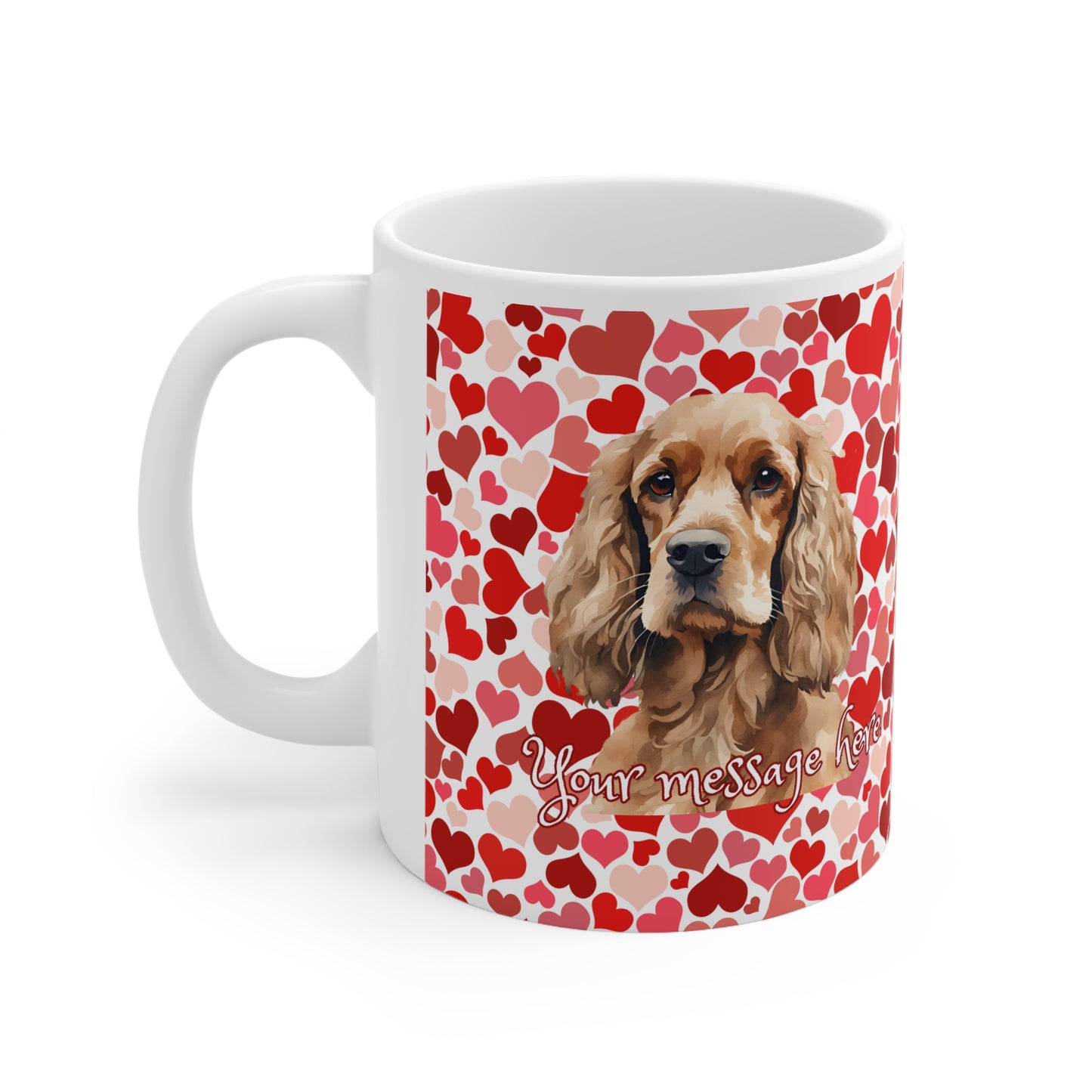 Personalized Pet Lovers Cocker Spaniel Valentines Mug Ceramic 11oz
