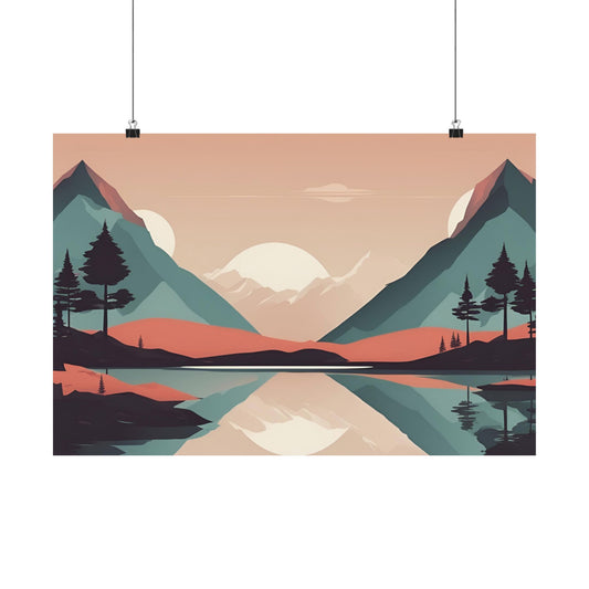 Retro mountains 3 Matte Horizontal Posters