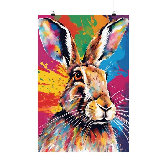 Multicolored Hare 3 Matte Vertical Poster