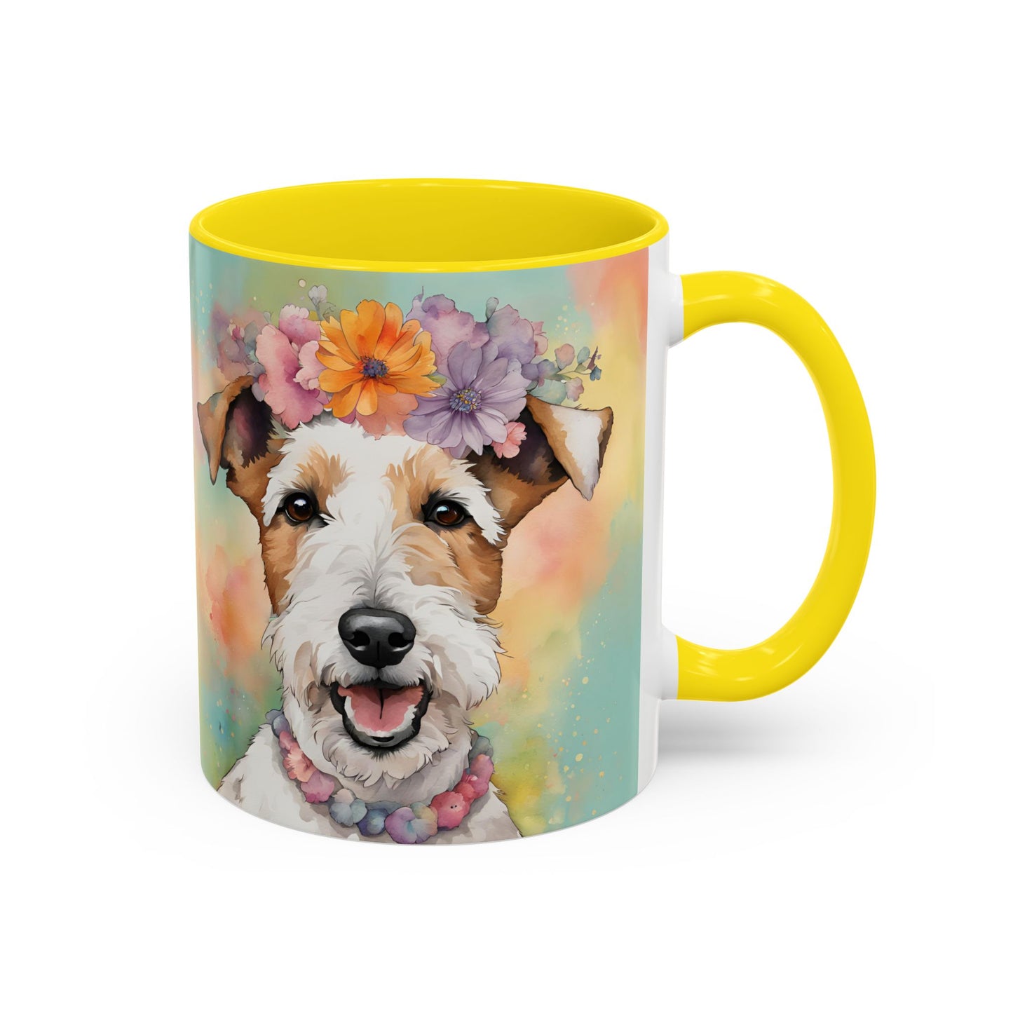 Fox Terrier 01 Accent Coffee Mug - Dog Lover Gift