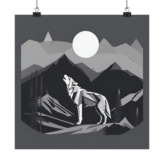 Lone Collection Wolf 15 Matte Square Posters
