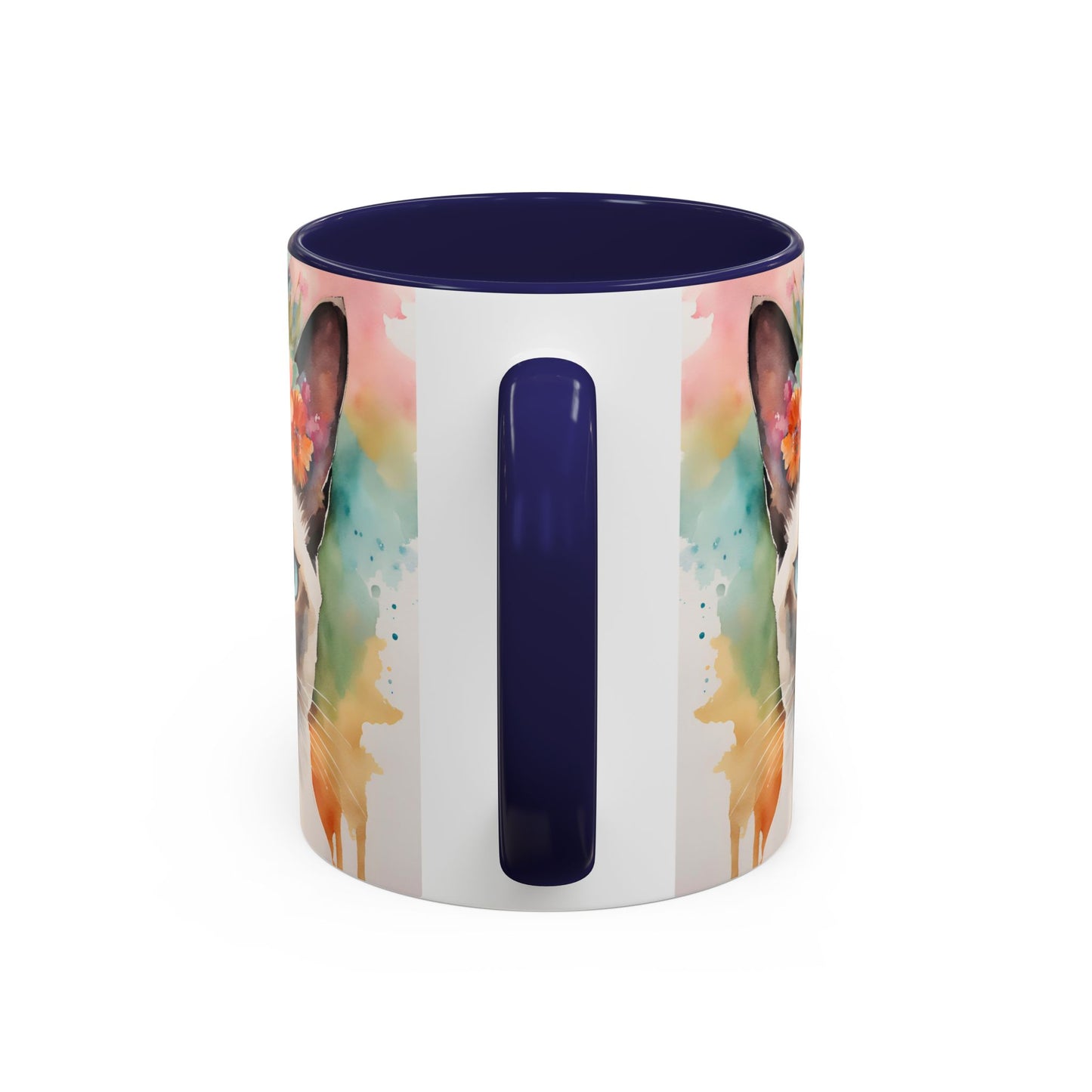 Floral Siamese Cat 02 Accent Coffee Mug - 11oz Perfect for Cat Lovers & Gifts
