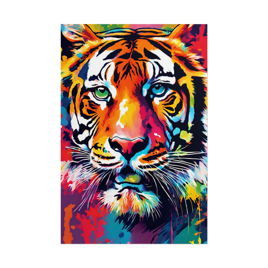 Multicolored Tiger 4 Matte Vertical Poster