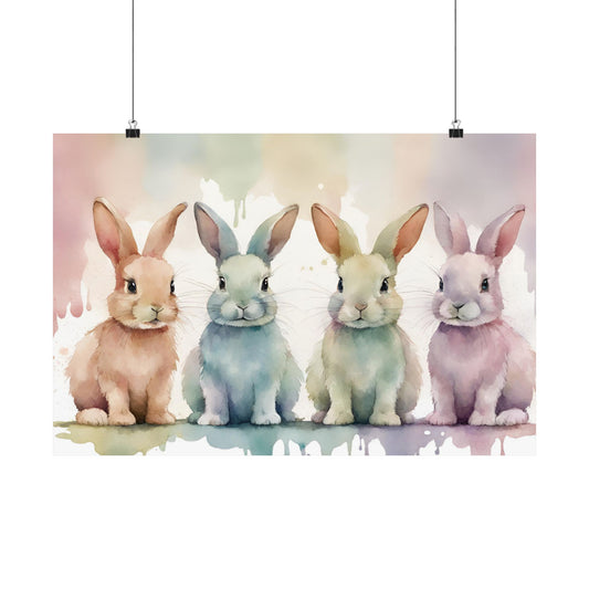 Nursery Bunnies 6 Matte Horizontal Posters