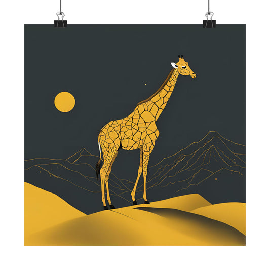 Lone Collection Giraffe 14 Matte Square Posters