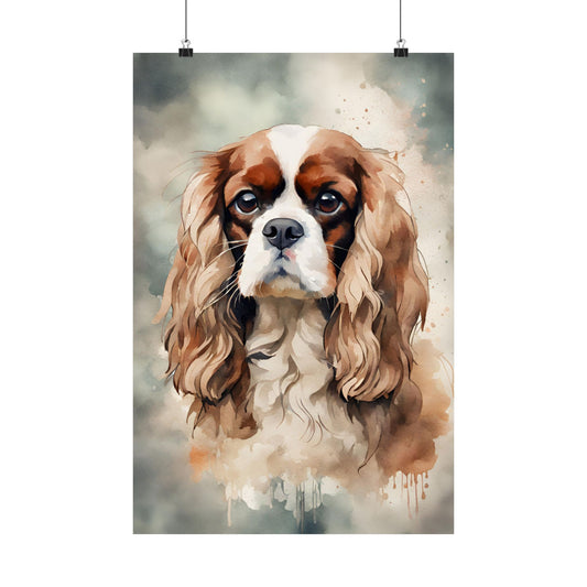 Dogs King Charles Spaniel 01 Matte Vertical Poster