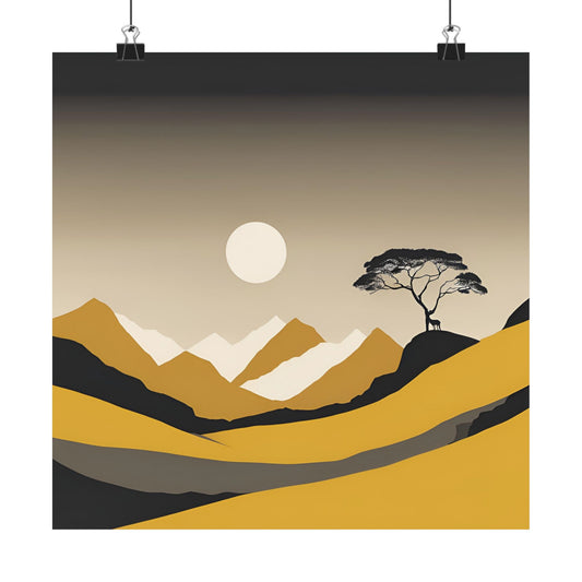 Lone Collection Giraffe 9 Matte Square Posters