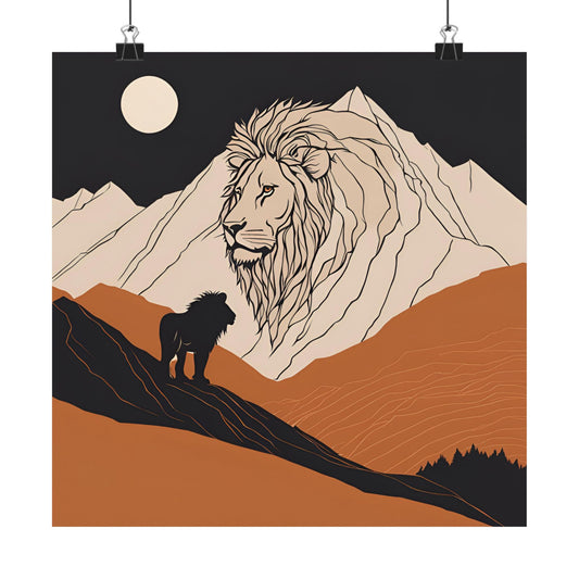 Lone Collection Lion 2 Matte Square Posters