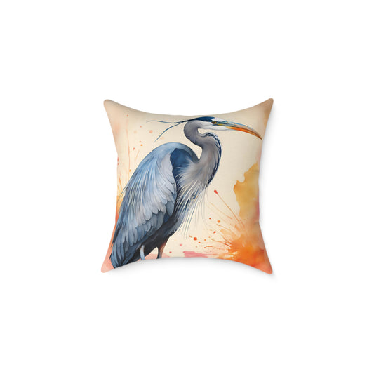Heron 04 Poly Pillow - Natures Beauty Design