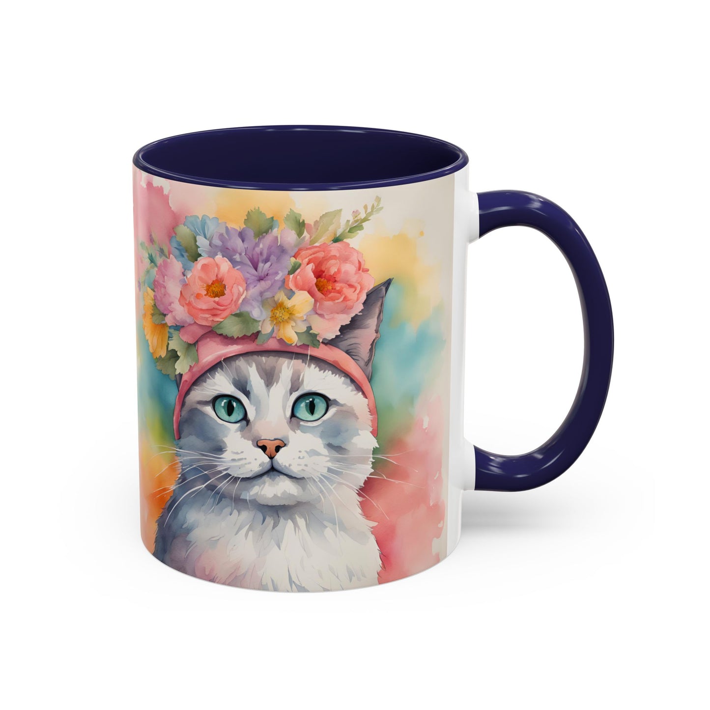 Floral Rag Doll Cat 02 Accent Coffee Mug - 11oz Perfect for Cat Lovers & Gifts