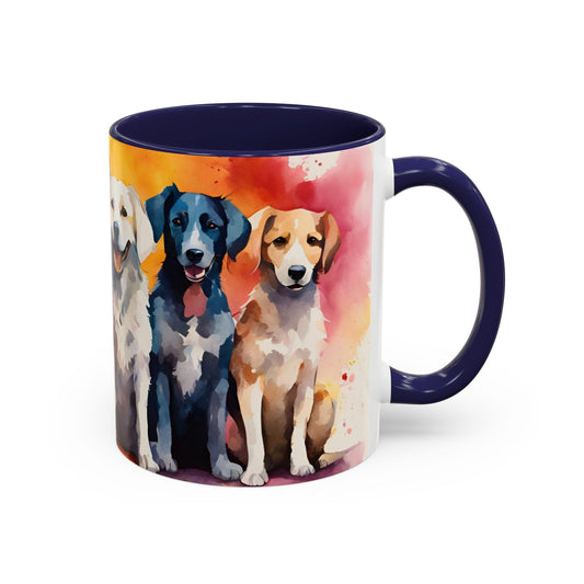Multicoloured Doggies 7 Accent Mug 11oz