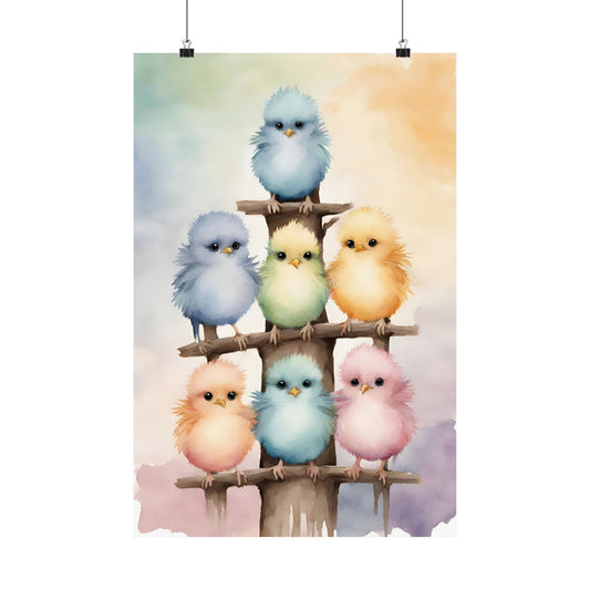 Nursery Birdie Tower 1 Matte Vertical Posters