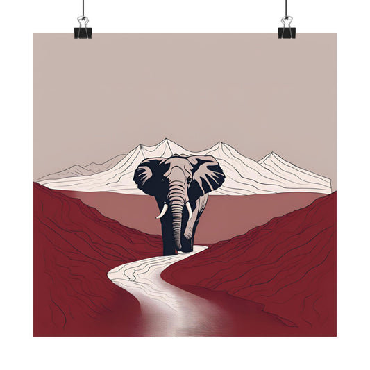 Lone Collection Elephant 9 Matte Square Posters