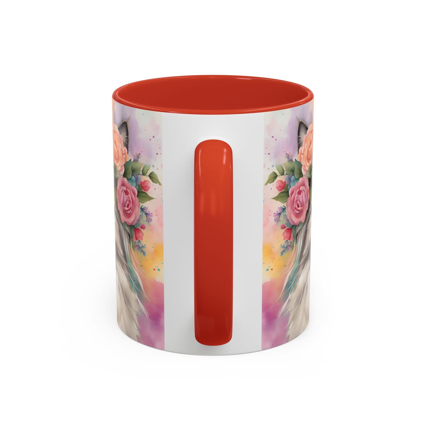 Floral Rag Doll Cat 03 Accent Coffee Mug - 11oz Perfect for Cat Lovers & Gifts