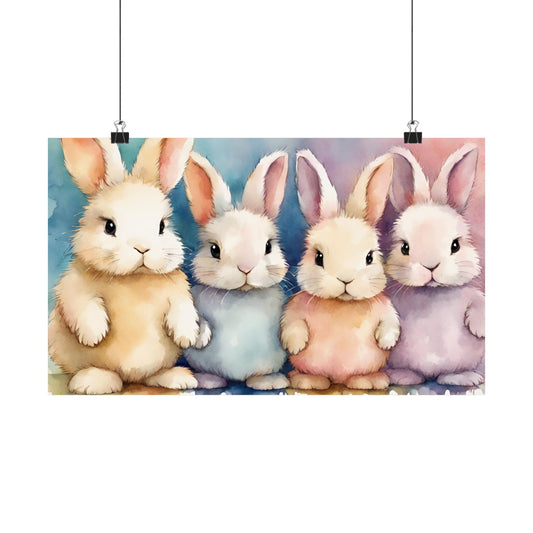Nursery Bunnies 2 Matte Horizontal Posters