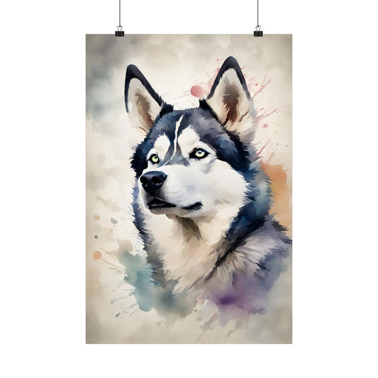 Dogs Husky 03 Matte Vertical Poster