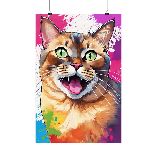Multicolored Pussycat 2 Matte Vertical Poster