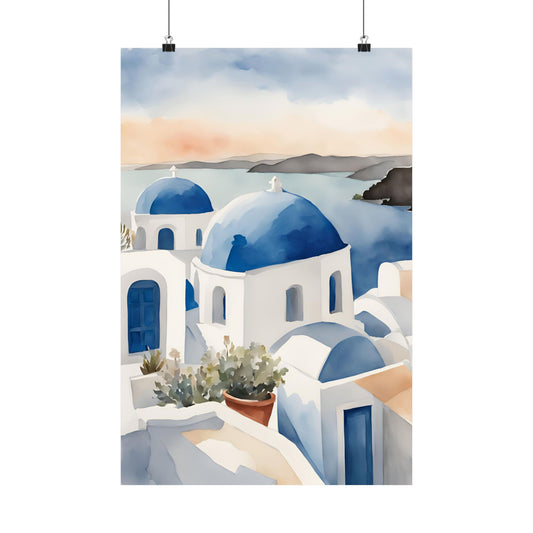 Abstract Greek rooftops 8 Matte Vertical Poster