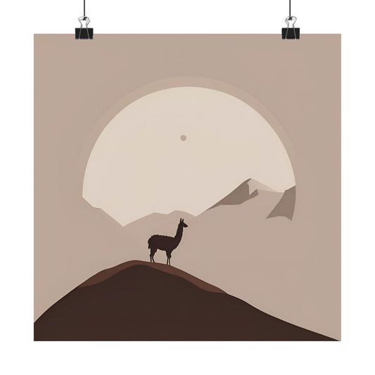 Lone Collection Llama 4 Matte Square Posters