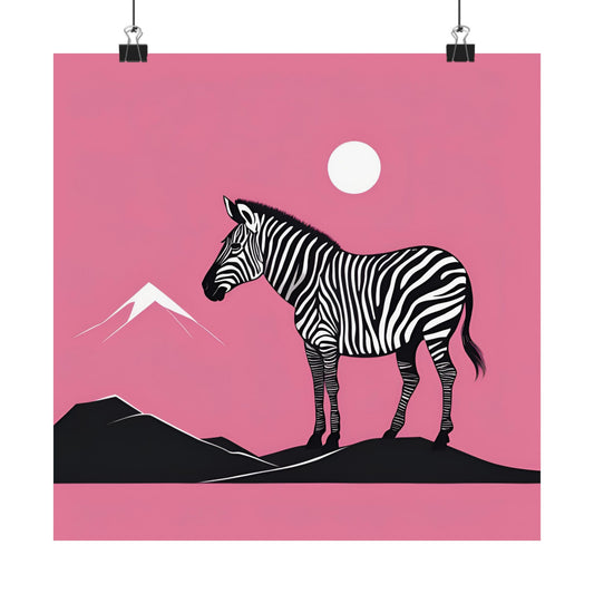 Lone Collection Zebra 5 Matte Square Posters
