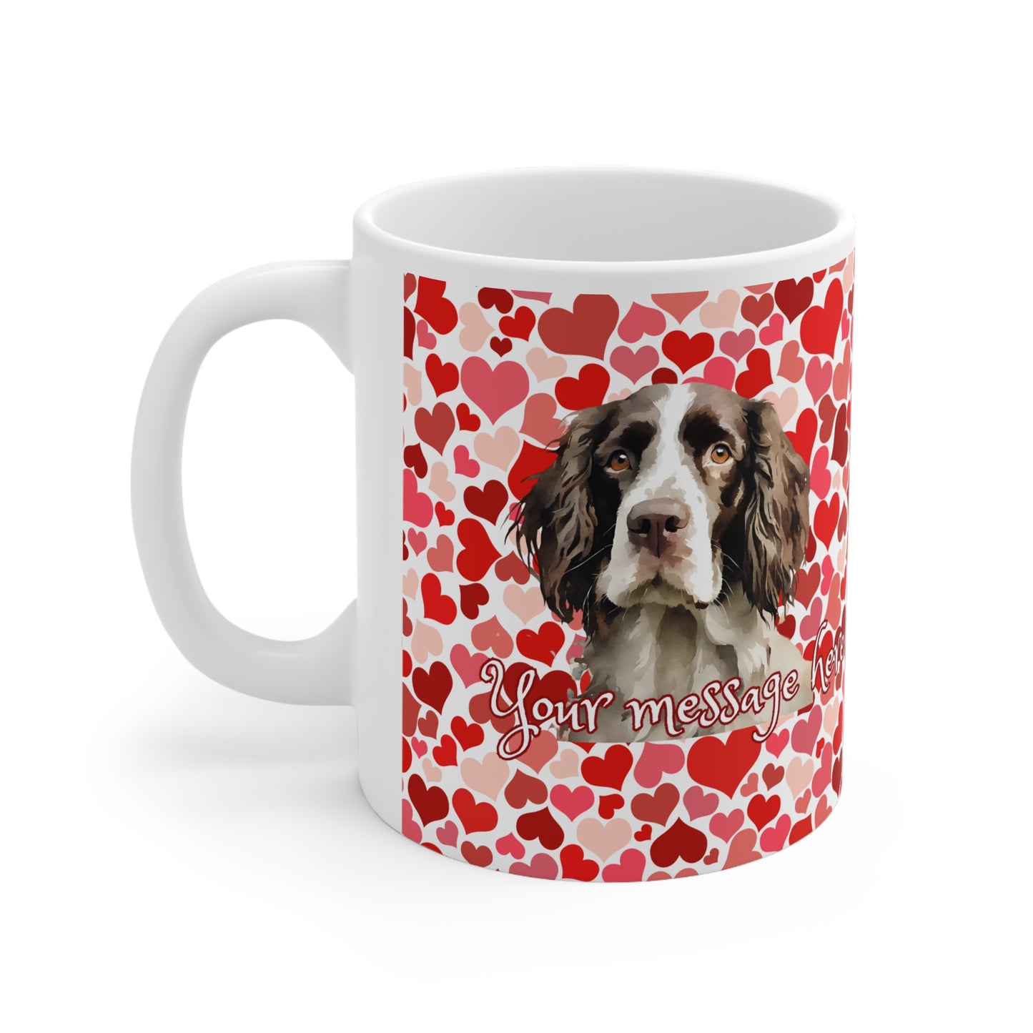 Personalized Pet Lovers Springer Spaniel Valentines Mug Ceramic 11oz